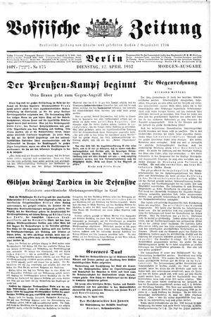 Vossische Zeitung vom 12.04.1932