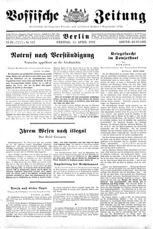 Vossische Zeitung vom 15.04.1932
