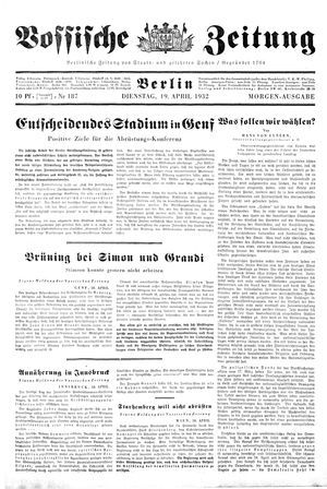 Vossische Zeitung vom 19.04.1932