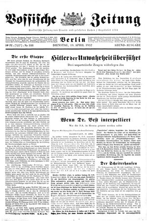 Vossische Zeitung vom 19.04.1932