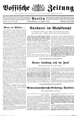 Vossische Zeitung vom 23.04.1932