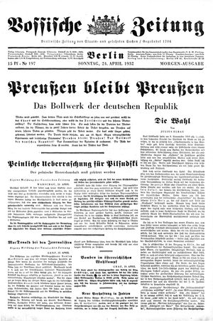 Vossische Zeitung vom 24.04.1932