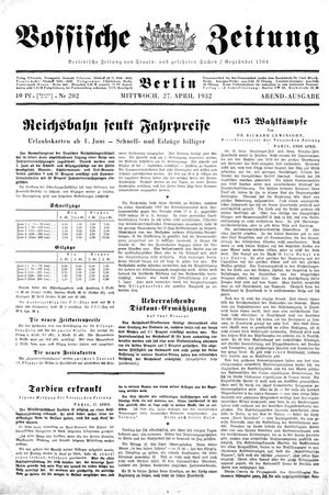 Vossische Zeitung vom 27.04.1932