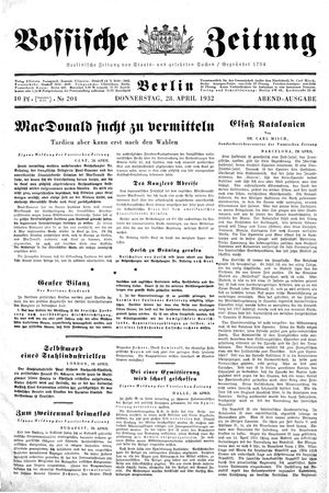 Vossische Zeitung vom 28.04.1932