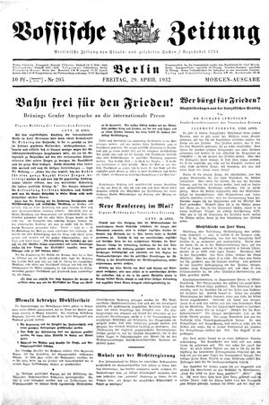 Vossische Zeitung vom 29.04.1932