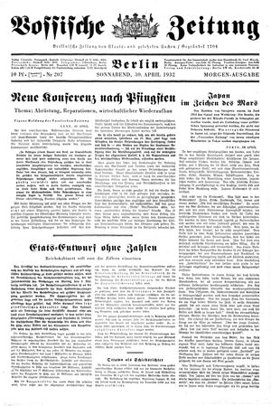 Vossische Zeitung vom 30.04.1932