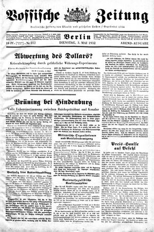 Vossische Zeitung vom 03.05.1932