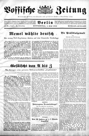 Vossische Zeitung vom 05.05.1932