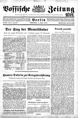 Vossische Zeitung vom 06.05.1932