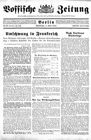 Vossische Zeitung on May 9, 1932