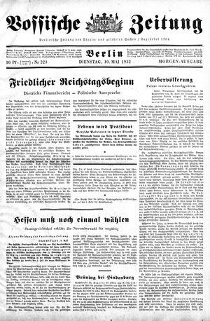 Vossische Zeitung vom 10.05.1932