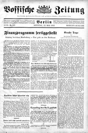 Vossische Zeitung vom 22.05.1932