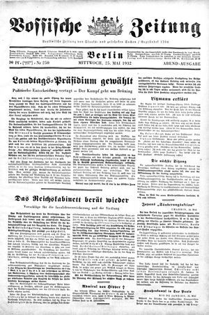 Vossische Zeitung on May 25, 1932