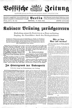 Vossische Zeitung on May 30, 1932
