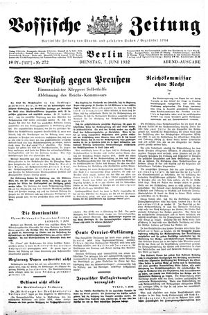 Vossische Zeitung on Jun 7, 1932