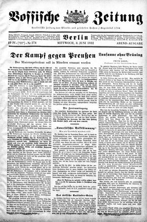 Vossische Zeitung vom 08.06.1932
