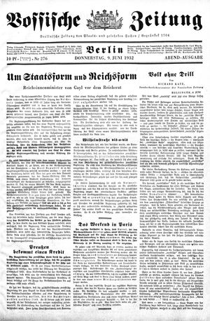 Vossische Zeitung vom 09.06.1932