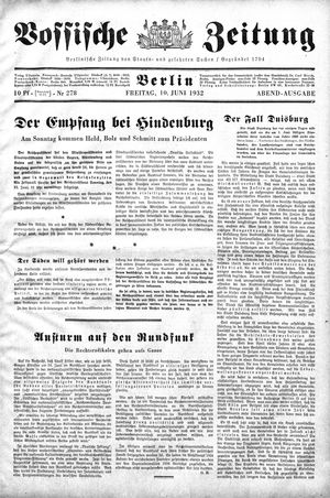 Vossische Zeitung vom 10.06.1932