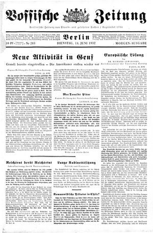 Vossische Zeitung vom 14.06.1932