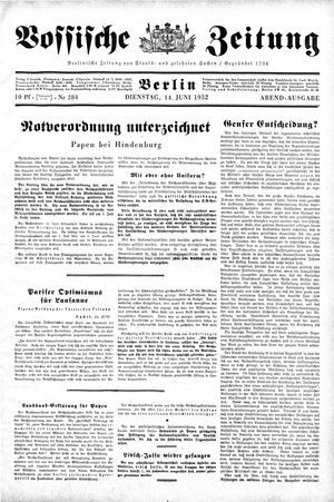 Vossische Zeitung vom 14.06.1932