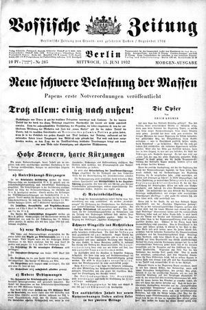 Vossische Zeitung vom 15.06.1932