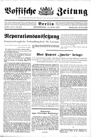 Vossische Zeitung on Jun 16, 1932