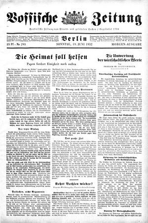 Vossische Zeitung on Jun 19, 1932