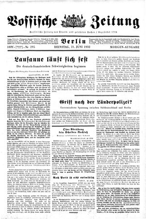 Vossische Zeitung vom 21.06.1932
