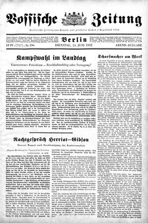 Vossische Zeitung vom 21.06.1932