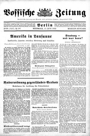 Vossische Zeitung on Jun 22, 1932