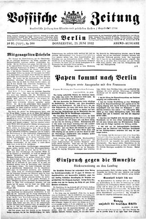 Vossische Zeitung vom 23.06.1932