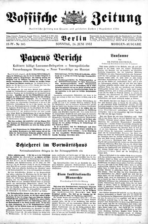 Vossische Zeitung vom 26.06.1932