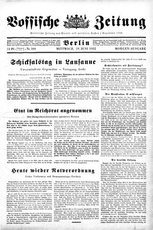 Vossische Zeitung vom 29.06.1932