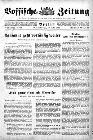 Vossische Zeitung vom 30.06.1932