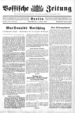 Vossische Zeitung vom 06.07.1932