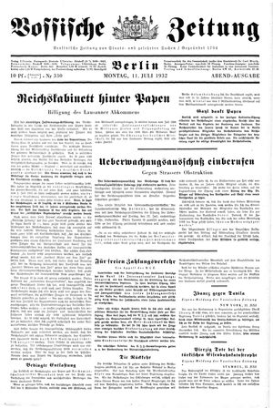 Vossische Zeitung vom 11.07.1932