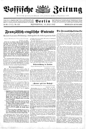Vossische Zeitung vom 14.07.1932