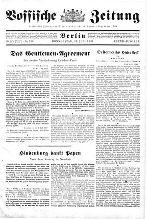 Vossische Zeitung vom 14.07.1932