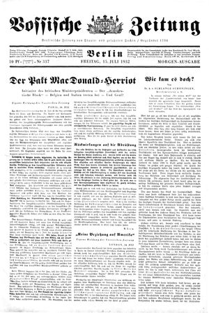 Vossische Zeitung vom 15.07.1932