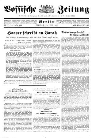 Vossische Zeitung vom 15.07.1932
