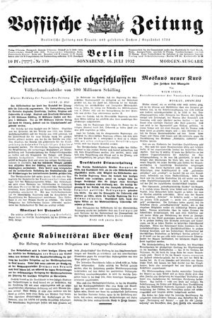 Vossische Zeitung vom 16.07.1932