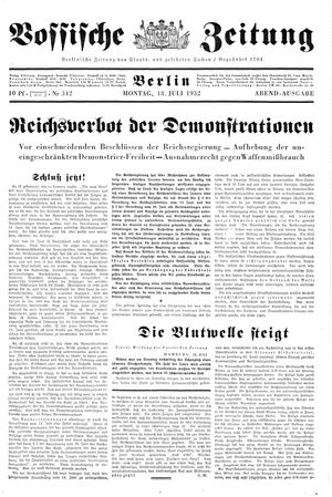 Vossische Zeitung vom 18.07.1932
