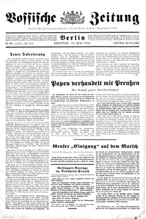 Vossische Zeitung on Jul 19, 1932