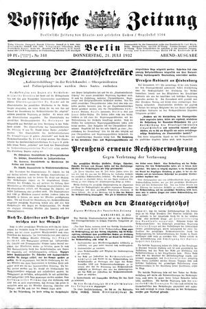 Vossische Zeitung vom 21.07.1932