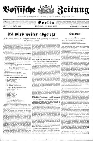 Vossische Zeitung vom 22.07.1932