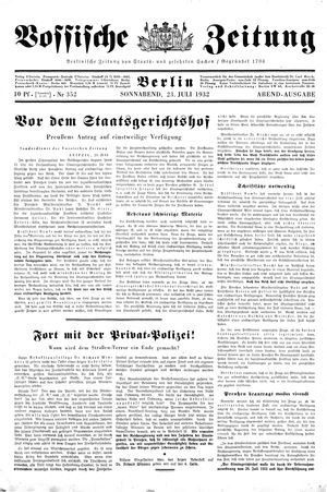 Vossische Zeitung vom 23.07.1932