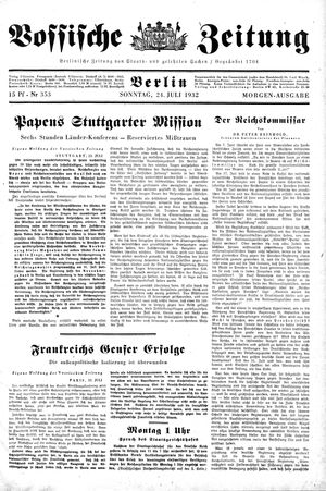 Vossische Zeitung vom 24.07.1932