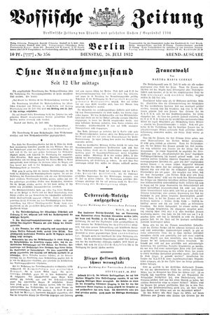 Vossische Zeitung vom 26.07.1932