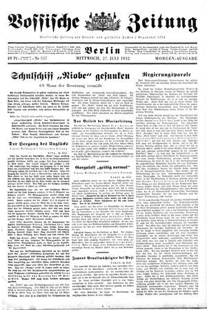 Vossische Zeitung vom 27.07.1932