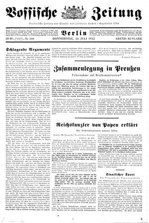 Vossische Zeitung vom 28.07.1932